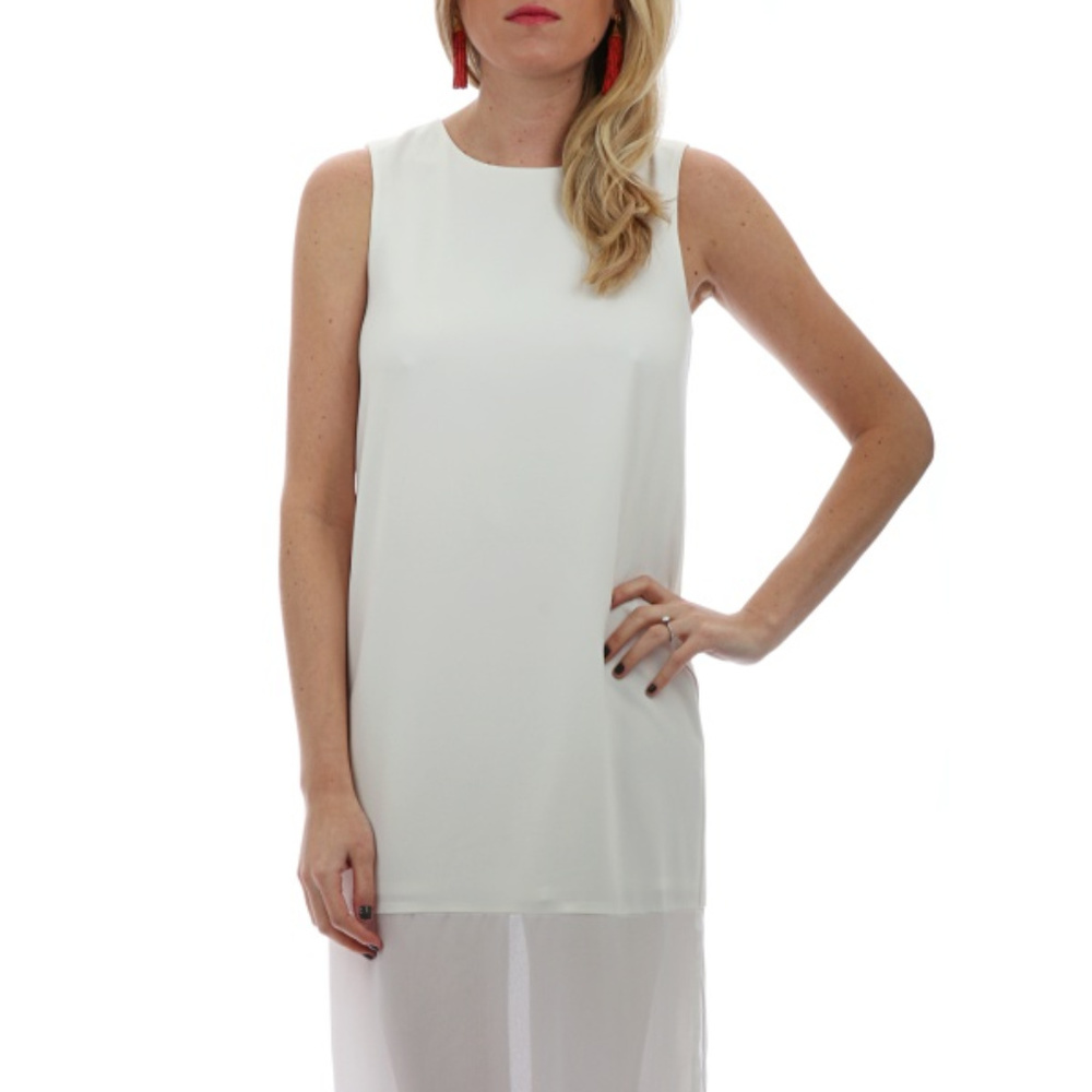 Sheer Hem Shift Dress